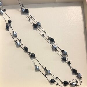 Elegant Black and Silver Beaded Necklace